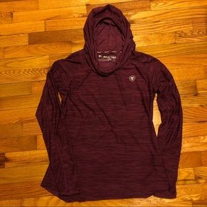 Marion/burgundy Ariat long sleeve Ariat TEK laguna cowl hoodie